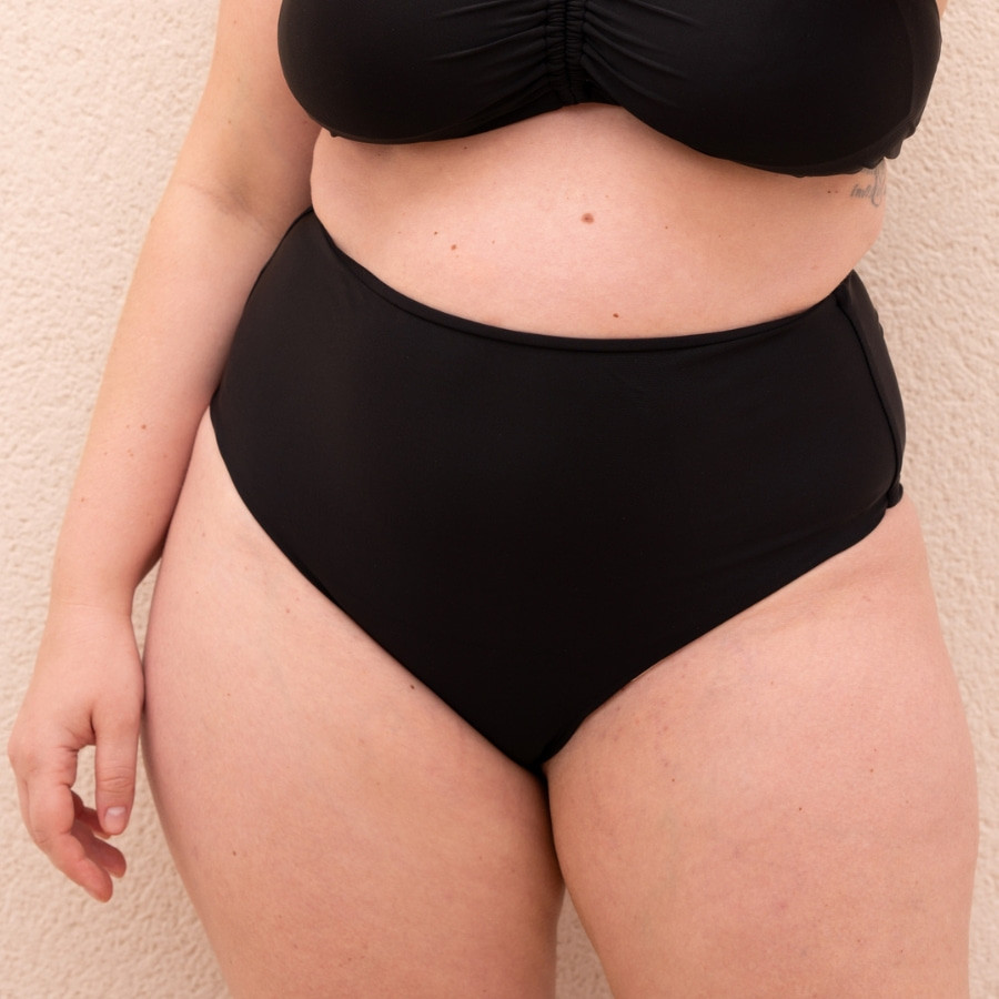 Conjunto Bikini Bandeau Estampado + Braga Negra...