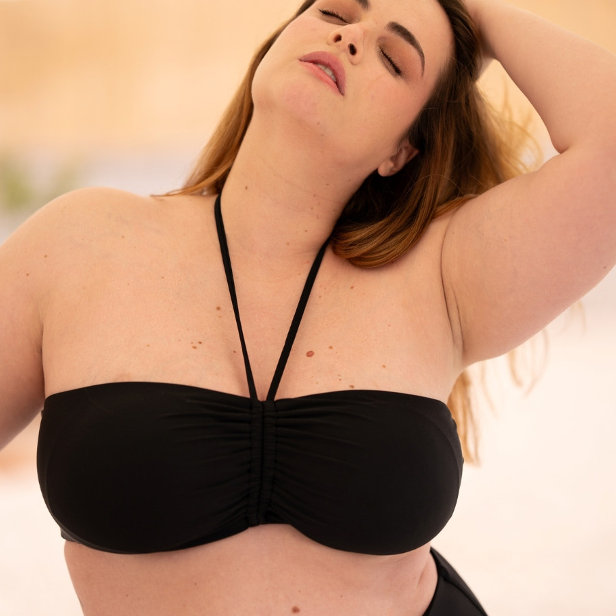 Copa Bikini Bandeau Negra + Braga Alta...