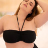 Copa Bikini Bandeau Negra + Braga Alta Moldeadora Estampada, Singular Swim.