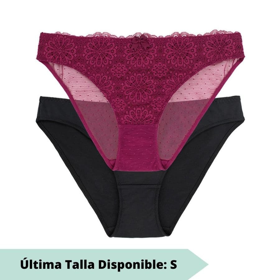 packx2 braguitas corte midi encaje, abigail de dorina.