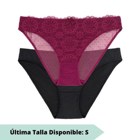 packx2 braguitas corte midi encaje, abigail de dorina.