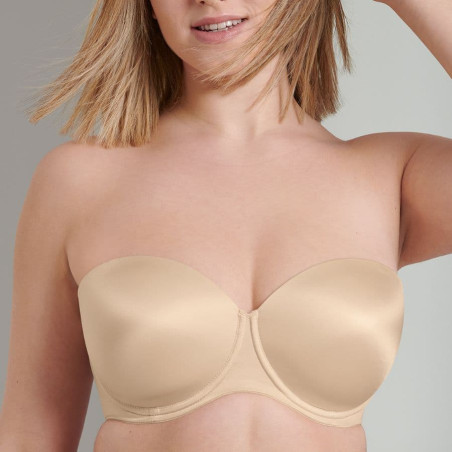 Strapless bra, padded, rosa faia.