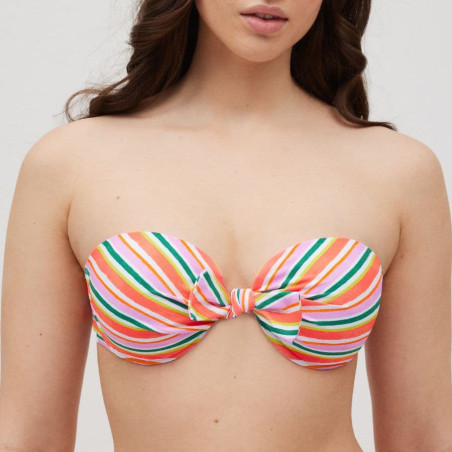 Strapless bikini top + bikini briefs, ysabel mora.