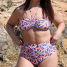 Braga bikini talle alto estampada, efecto moldeador, singular swim.