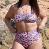 Strapless bikini top, print colors, non wired, removable padded, singular swim. Strapless bikini top, print colors, non wired, removable padded, singular swim.