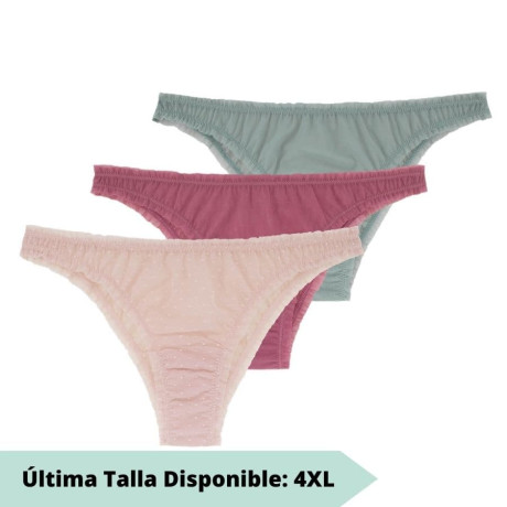 packx3 braguitas corte brasileña plumeti, hazel de dorina.
