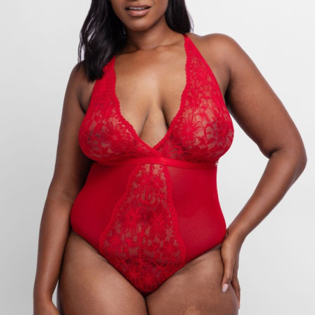 Body lencero super escotado de encaje, jemma de dorina.