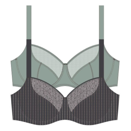 Packx2 full cup bra, underwired, non padded, madison, dorina.