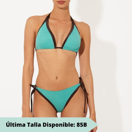 Triangle bikini top + brazilian bikini briefs, turquesa...