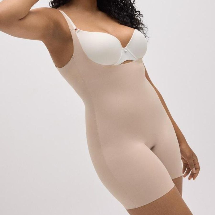Open-bust bodysuit, ysabel mora.