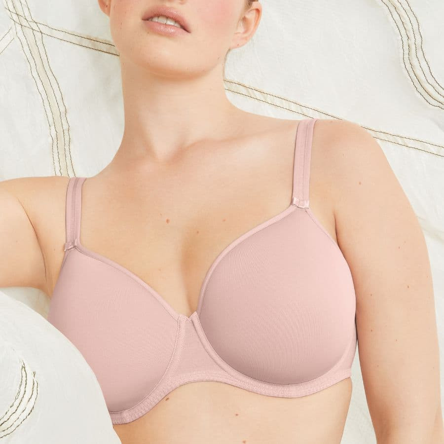Minimizer bra, underwired, padded, selma pure, rosa faia.