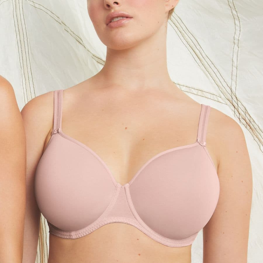 Minimizer bra, underwired, padded, selma pure, rosa faia.