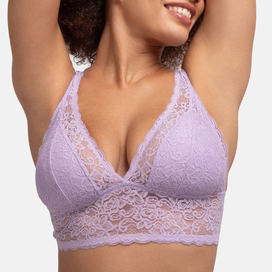 packx2 bralettes de encaje y sin aros, lana de dorina.