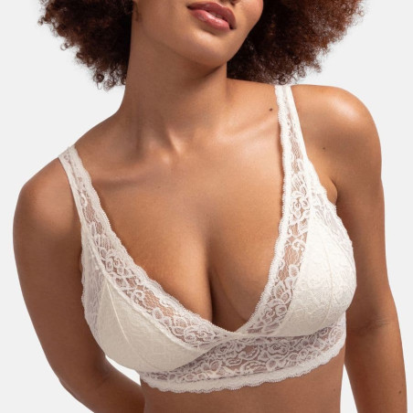 packx2 bralettes de encaje y sin aros, lana de dorina.