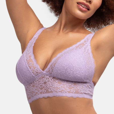 packx2 bralettes de encaje y sin aros, lana de dorina.
