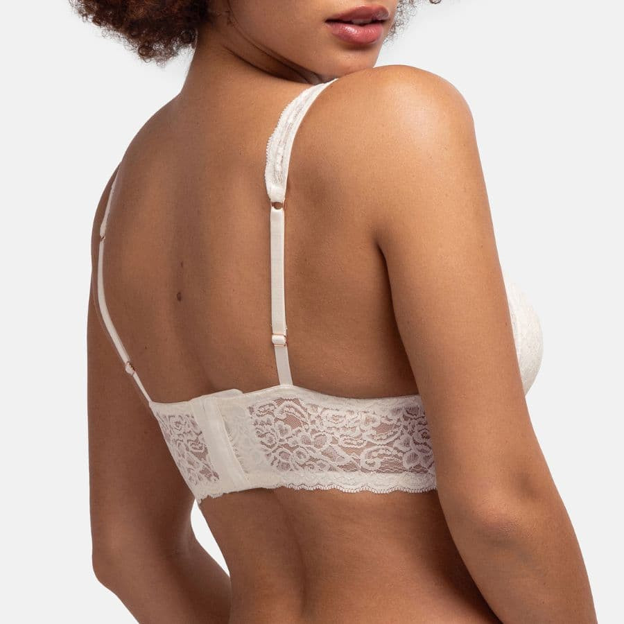 packx2 bralettes de encaje y sin aros, lana de dorina.