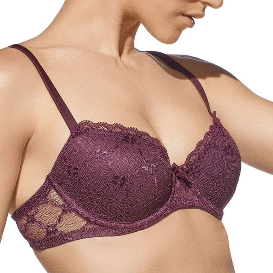 sujetador push up de encaje con aros, brigitte de selene.