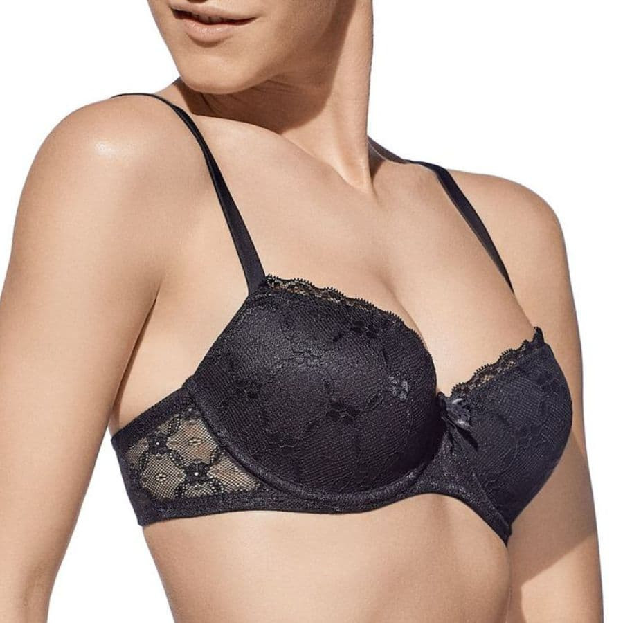 sujetador push up de encaje con aros, brigitte de selene.
