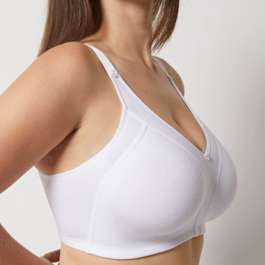 Cotton bra, non wired, non padded, blanca, selene.