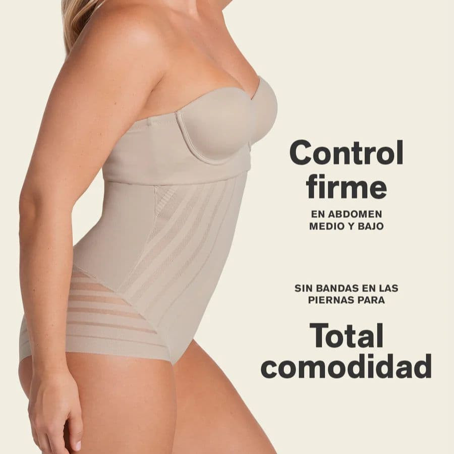 Faja braga de compresión fuerte en abdomen de leonisa.