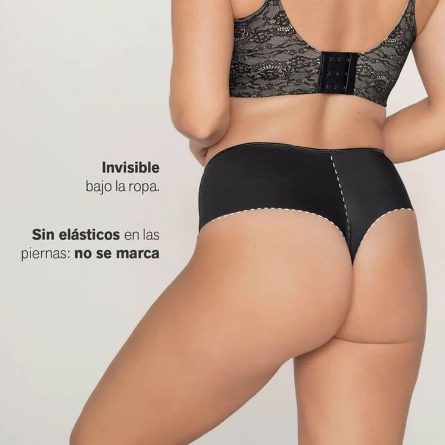 High-waisted thong with strong compression, leonisa.
