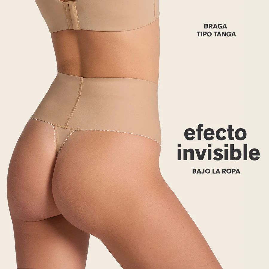 High-waisted thong, strong compression & invisible finish, leonisa.