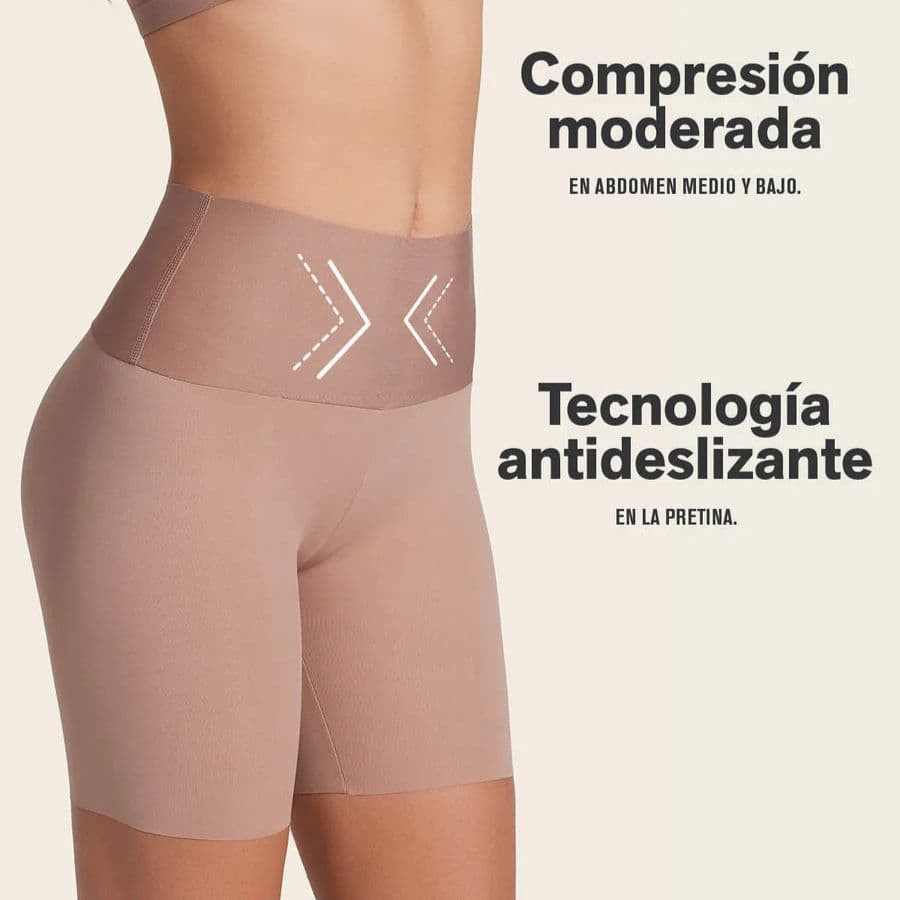 Short invisible de control medio, antideslizante de leonisa.