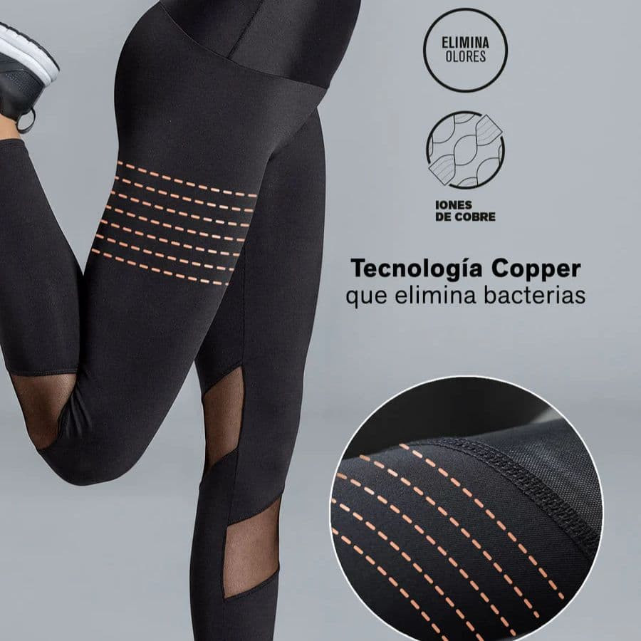 Legging deportivos con control abdomen y muslos de leonisa.