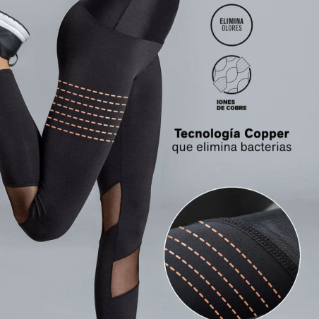 Legging deportivos con control abdomen y muslos de leonisa.
