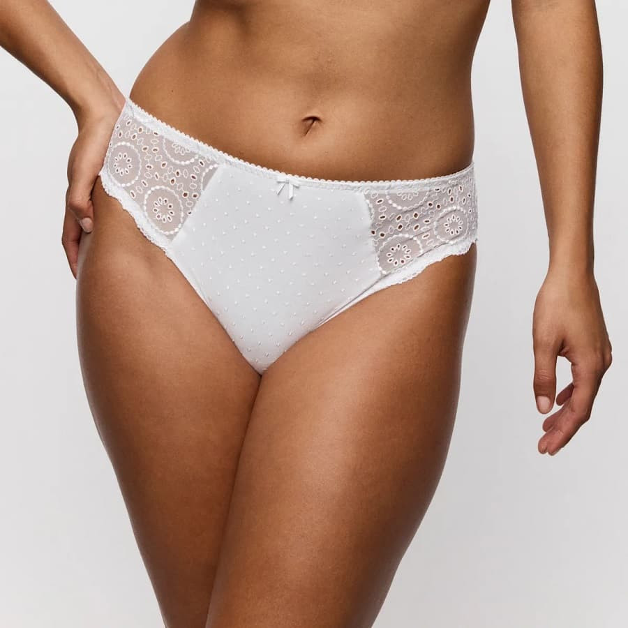 Osino Classic Midi Brief with Embroidered Lace, primadonna.
