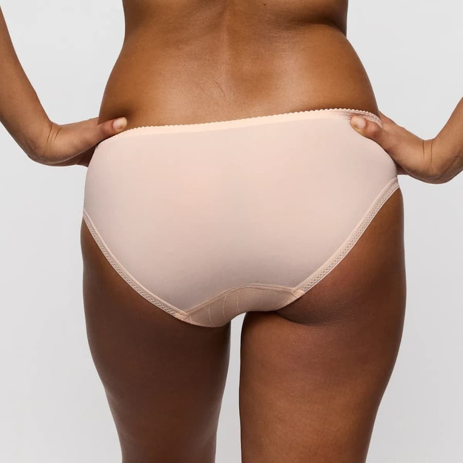 Deauville Classic Midi Brief with Embroidered Lace, primadonna.