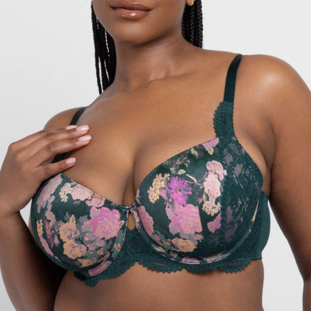 Anahi-Floral Full-Coverage Bra with Underwire, dorina.