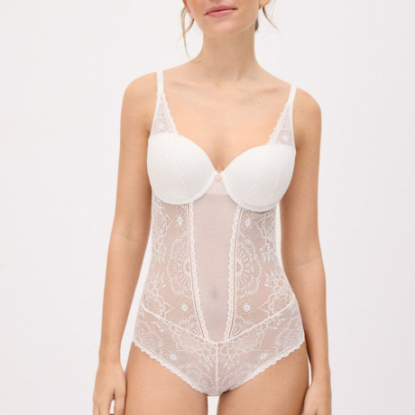 Bridal Lace Bodysuit with Underwire, ysabel mora.