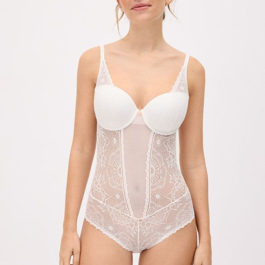 Bridal Lace Bodysuit with Underwire, ysabel mora.