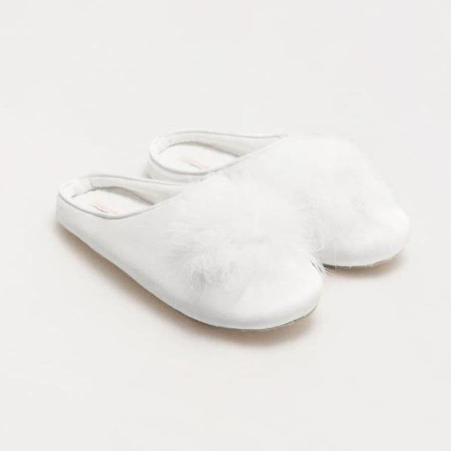 Bridal Slippers with Marabou Feather, Ysabel Mora.