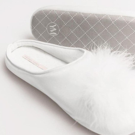 Bridal Slippers with Marabou Feather, Ysabel Mora.