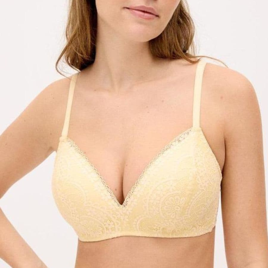 Wire-Free Lace Bra with Light Padding, ysabel mora.