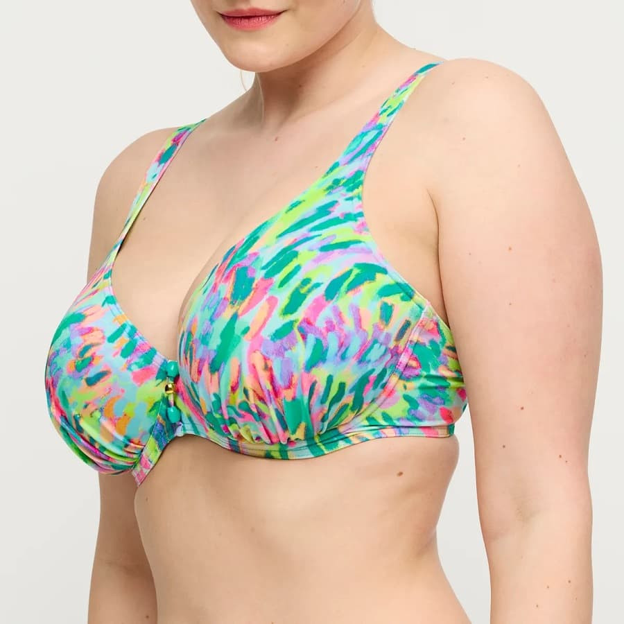 Minimizer Deep Plunge Underwired Bikini Top Douala, primadonna swim.