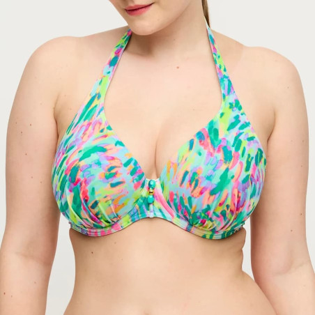 Minimizer Deep Plunge Underwired Bikini Top Douala, primadonna swim.