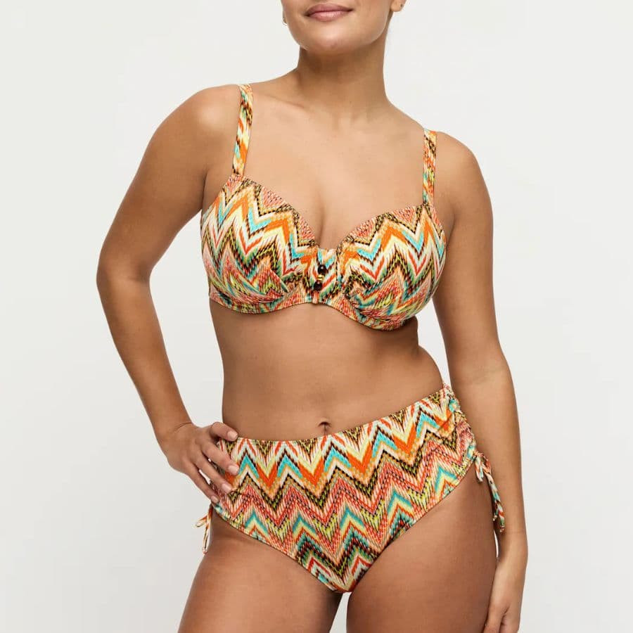 Copa bikini reductora estampada, tubou de primadonna swim.