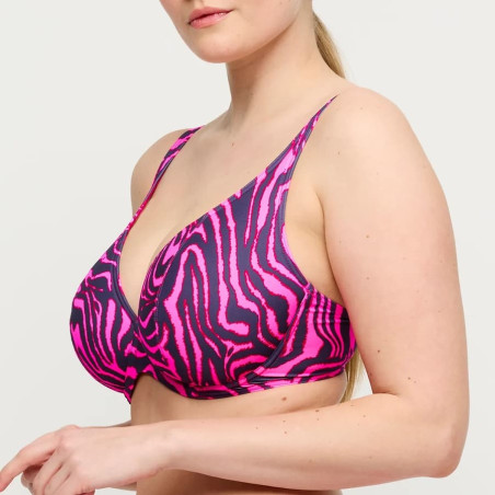 Deep Plunge Triangle Underwired Bikini Top Malabo, primadonna swim.