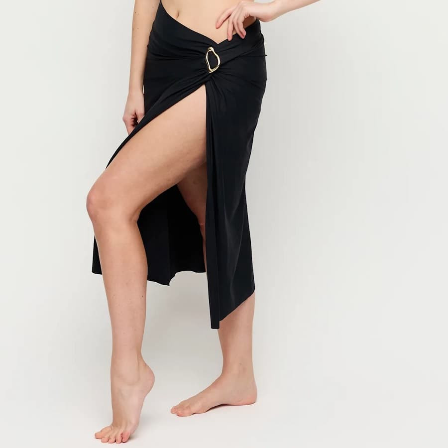 Falda larga de playa con abertura, uvita de primadonna swim.
