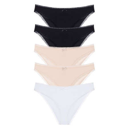 packx5 braguitas corte midi, essential cotton de dorina.