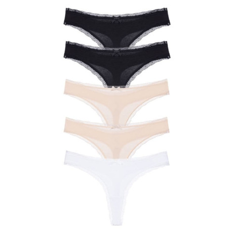 Packx5 Cotton Thongs, essential cotton, dorina.