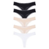 packx5 braguitas corte tanga, essential cotton de dorina.