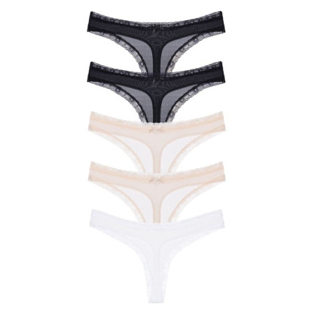 Packx5 Microfiber Thongs, essential cotton, dorina.