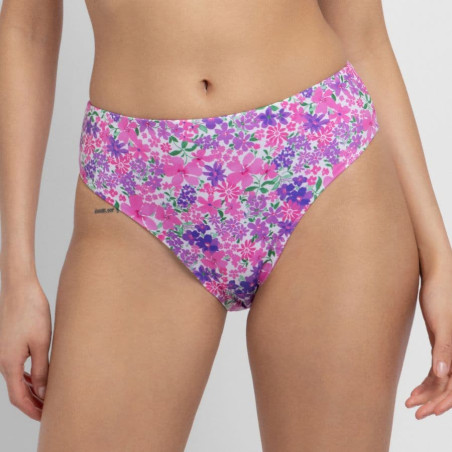 Es Paradís Brazilian Bikini Bottoms – High Leg Floral Print, dorina.