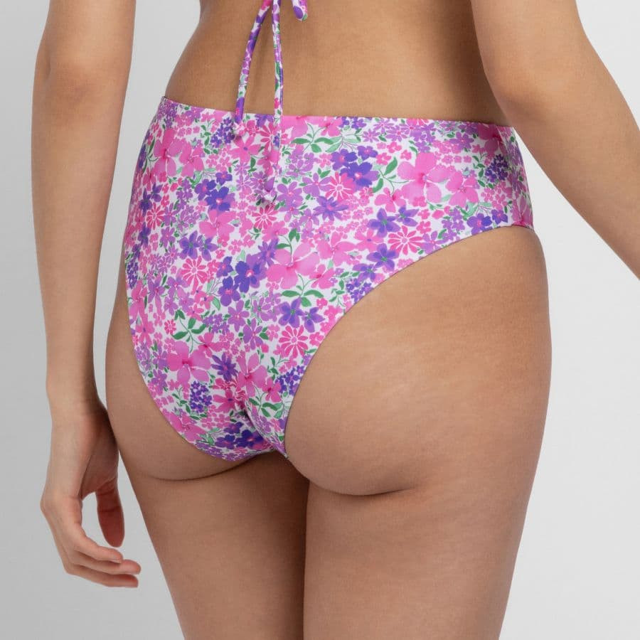 Es Paradís Brazilian Bikini Bottoms – High Leg Floral Print, dorina.