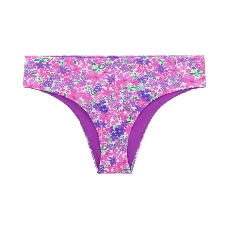 Es Paradís Brazilian Bikini Bottoms – High Leg Floral Print, dorina.