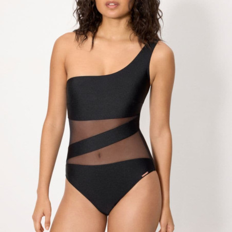 Coconut Asymmetrical Wire-Free Swimsuit, ysabel mora.